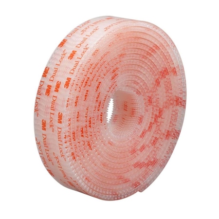 3M Reclosable Fastener, Acrylic Adhesive, 50 yds, 2 in Wd, Clear 7010374477